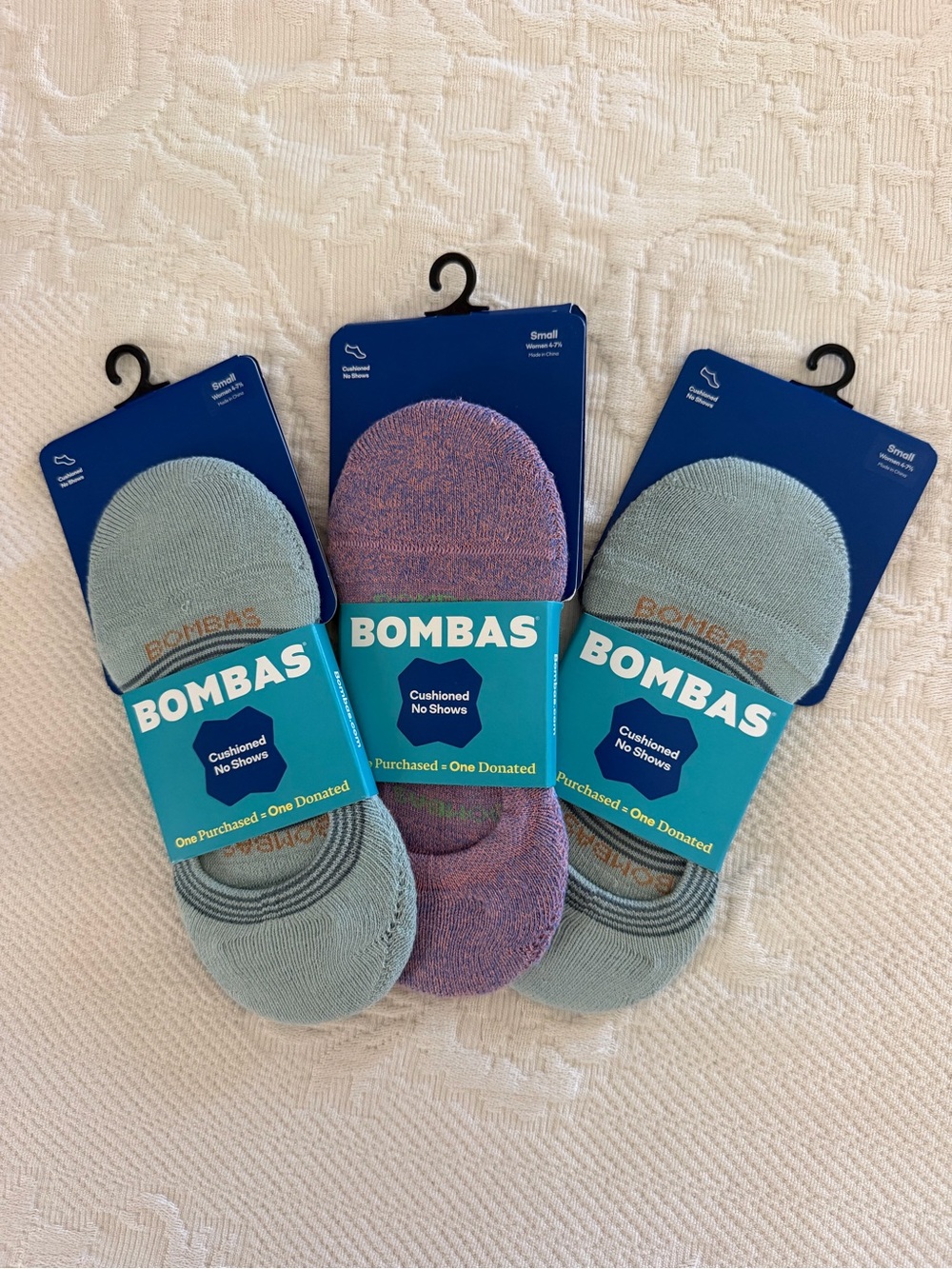 Bombas Green Pink Cushioned No Shows Sock 3 Pack